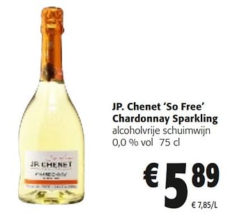 Promotions Jp. chenet so free chardonnay sparkling alcoholvrije schuimwijn - Mousseux - Valide de 10/04/2024 à 23/04/2024 chez Colruyt