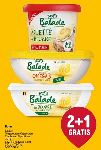 Promoties Halfvolle boter - Balade - Geldig van 11/04/2024 tot 17/04/2024 bij Delhaize
