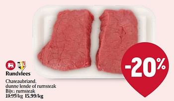 Promoties Rundvlees rumsteak - Huismerk - Delhaize - Geldig van 11/04/2024 tot 17/04/2024 bij Delhaize