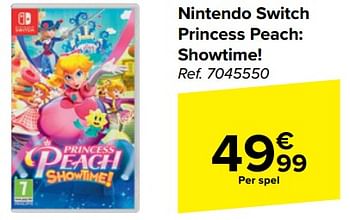 Promotions Nintendo switch princess peach: showtime! - Nintendo - Valide de 10/04/2024 à 22/04/2024 chez Carrefour