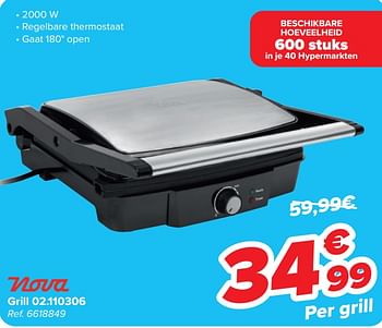 Promoties Nova grill 02.110306 - Nova - Geldig van 10/04/2024 tot 22/04/2024 bij Carrefour
