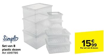 Promotions Set van 8 plastic dozen - Simple - Valide de 10/04/2024 à 22/04/2024 chez Carrefour