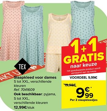 Promotions Slaapkleed voor dames - Tex - Valide de 10/04/2024 à 22/04/2024 chez Carrefour