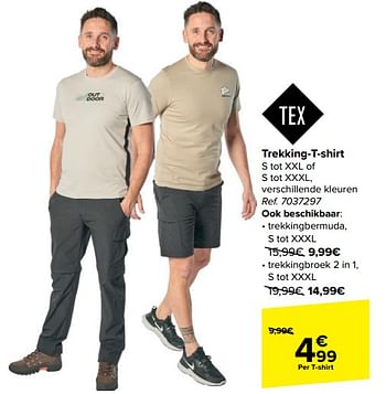 Promotions Trekking t shirt - Tex - Valide de 10/04/2024 à 22/04/2024 chez Carrefour