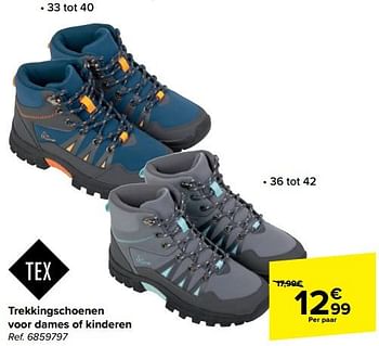 Promoties Trekkingschoenen voor dames of kinderen - Tex - Geldig van 10/04/2024 tot 22/04/2024 bij Carrefour
