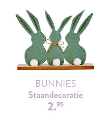 Promoties Bunnies staandecoratie - Huismerk - Casa - Geldig van 28/03/2024 tot 01/05/2024 bij Casa