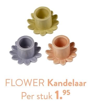 Promoties Flower kandelaar - Huismerk - Casa - Geldig van 28/03/2024 tot 01/05/2024 bij Casa