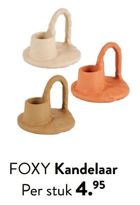 Promotions Foxy kandelaar - Produit maison - Casa - Valide de 28/03/2024 à 01/05/2024 chez Casa