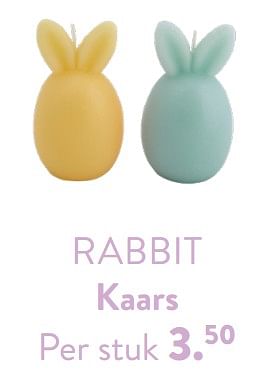 Promotions Rabbit kaars - Produit maison - Casa - Valide de 28/03/2024 à 01/05/2024 chez Casa