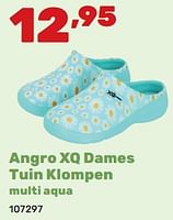Promoties Angro xq dames tuin klompen multi aqua - Angro - Geldig van 02/04/2024 tot 04/05/2024 bij Happyland