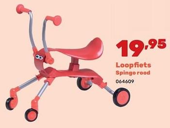 Promotions Loopfiets spingo rood - Produit maison - Happyland - Valide de 02/04/2024 à 04/05/2024 chez Happyland