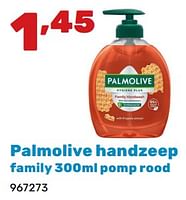 Promoties Palmolive handzeep family pomp rood - Palmolive - Geldig van 02/04/2024 tot 04/05/2024 bij Happyland