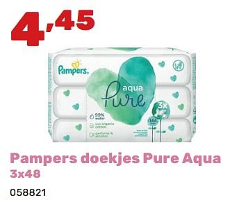 Promotions Pampers doekjes pure aqua - Pampers - Valide de 02/04/2024 à 04/05/2024 chez Happyland