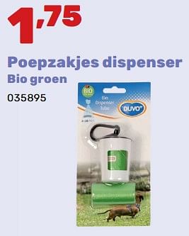 Promotions Poepzakjes dispenser bio groen - Duvo - Valide de 02/04/2024 à 04/05/2024 chez Happyland