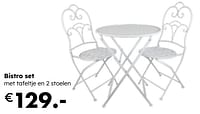 Bistro set met tafeltje en 2 stoelen-Huismerk - Europoint