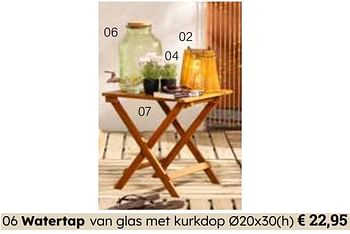 Promotions Watertap van glas met kurkdop - Produit Maison - Europoint - Valide de 25/03/2024 à 12/05/2024 chez Europoint