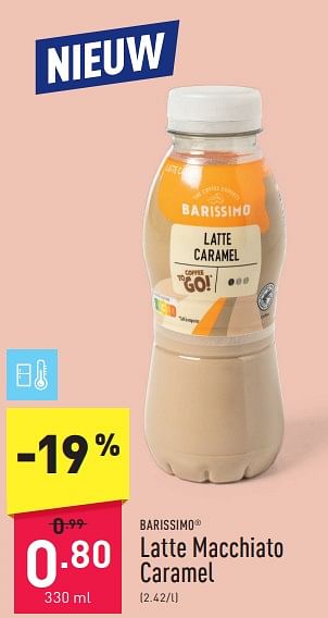 Promoties Latte macchiato caramel - BARISSIMO - Geldig van 31/03/2024 tot 07/04/2024 bij Aldi