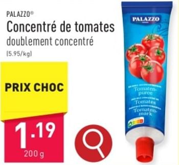 Promotions Concentré de tomates - PALAZZO - Valide de 31/03/2024 à 07/04/2024 chez Aldi