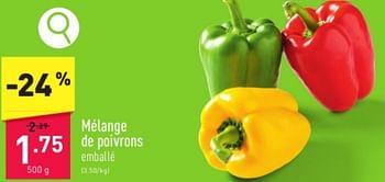 Promotions Mélange de poivrons - Produit maison - Aldi - Valide de 31/03/2024 à 07/04/2024 chez Aldi