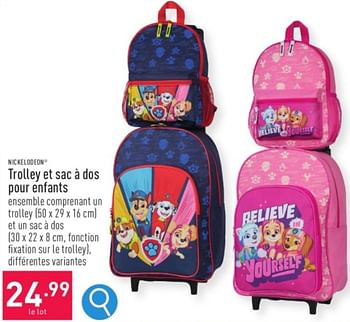 Promotions Trolley et sac à dos pour enfants - Nickelodeon - Valide de 31/03/2024 à 07/04/2024 chez Aldi