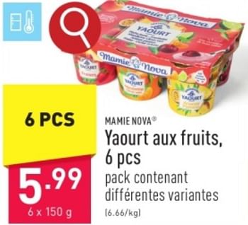 Promotions Yaourt aux fruits - Mamie Nova - Valide de 31/03/2024 à 07/04/2024 chez Aldi