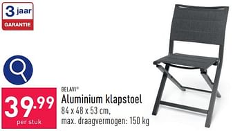 Promoties Aluminium klapstoel - Belavi - Geldig van 31/03/2024 tot 07/04/2024 bij Aldi