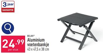 Promotions Aluminium voetenbankje - Belavi - Valide de 31/03/2024 à 07/04/2024 chez Aldi