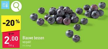 Promoties Blauwe bessen - Huismerk - Aldi - Geldig van 31/03/2024 tot 07/04/2024 bij Aldi