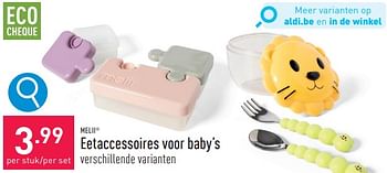 Promoties Eetaccessoires voor baby’s - Meli - Geldig van 31/03/2024 tot 07/04/2024 bij Aldi