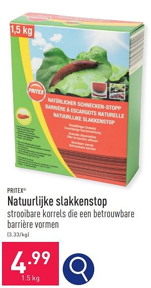 Promoties Natuurlijke slakkenstop - Pritex - Geldig van 31/03/2024 tot 07/04/2024 bij Aldi