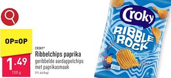 Promoties Ribbelchips paprika - Croky - Geldig van 31/03/2024 tot 07/04/2024 bij Aldi