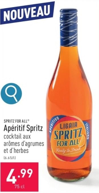 Promotions Apéritif spritz - Spritz for all - Valide de 31/03/2024 à 07/04/2024 chez Aldi