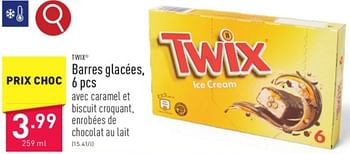 Promoties Barres glacées - Twix - Geldig van 31/03/2024 tot 07/04/2024 bij Aldi