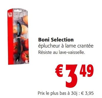Promoties Boni selection éplucheur à lame crantée - Boni - Geldig van 10/04/2024 tot 23/04/2024 bij Colruyt