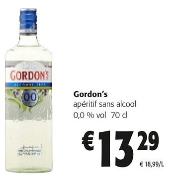 Promoties Gordon’s apéritif sans alcool - Gordon's - Geldig van 10/04/2024 tot 23/04/2024 bij Colruyt