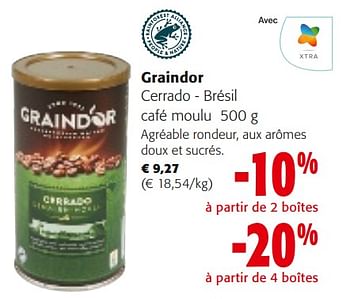 Promoties Graindor cerrado - brésil café moulu - Graindor - Geldig van 10/04/2024 tot 23/04/2024 bij Colruyt