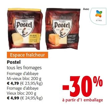 Promotions Postel tous les fromages - Postel - Valide de 10/04/2024 à 23/04/2024 chez Colruyt