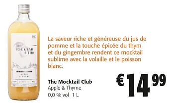 Promoties The mocktail club apple + thyme - The Mocktail Club - Geldig van 10/04/2024 tot 23/04/2024 bij Colruyt