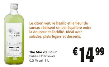 Promotions The mocktail club basil + elderflower - The Mocktail Club - Valide de 10/04/2024 à 23/04/2024 chez Colruyt
