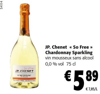 Promoties Jp. chenet so free chardonnay sparkling - Schuimwijnen - Geldig van 10/04/2024 tot 23/04/2024 bij Colruyt
