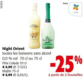 Promoties Night orient toutes les boissons sans alcool - Night orient - Geldig van 10/04/2024 tot 23/04/2024 bij Colruyt