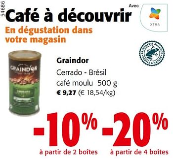 Promotions Graindor cerrado - brésil café moulu - Graindor - Valide de 10/04/2024 à 23/04/2024 chez Colruyt