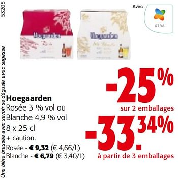 Promoties Hoegaarden rosée ou blanche - Hoegaarden - Geldig van 10/04/2024 tot 23/04/2024 bij Colruyt