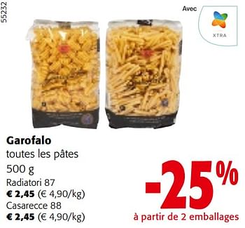 Promoties Garofalo toutes les pâtes - Garofalo - Geldig van 10/04/2024 tot 23/04/2024 bij Colruyt