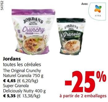 Promoties Jordans toutes les céréales - Jordans - Geldig van 10/04/2024 tot 23/04/2024 bij Colruyt