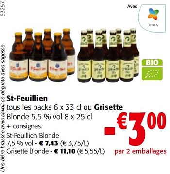 Promoties St-feuillien blonde - St Feuillien - Geldig van 10/04/2024 tot 23/04/2024 bij Colruyt