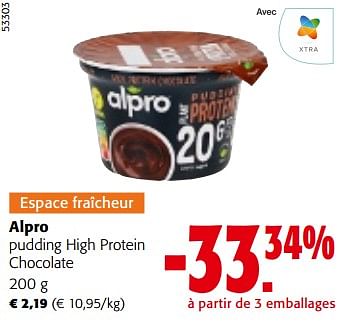 Promotions Alpro pudding high protein chocolate - Alpro - Valide de 10/04/2024 à 23/04/2024 chez Colruyt