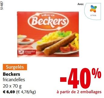 Promoties Beckers fricandelles - Beckers - Geldig van 10/04/2024 tot 23/04/2024 bij Colruyt