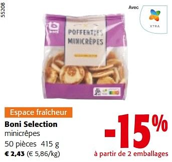 Promoties Boni selection minicrêpes - Boni - Geldig van 10/04/2024 tot 23/04/2024 bij Colruyt