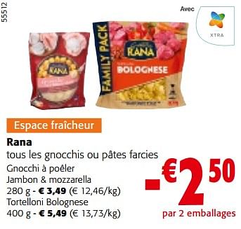 Promotions Rana tous les gnocchis ou pâtes farcies - Giovanni rana - Valide de 10/04/2024 à 23/04/2024 chez Colruyt